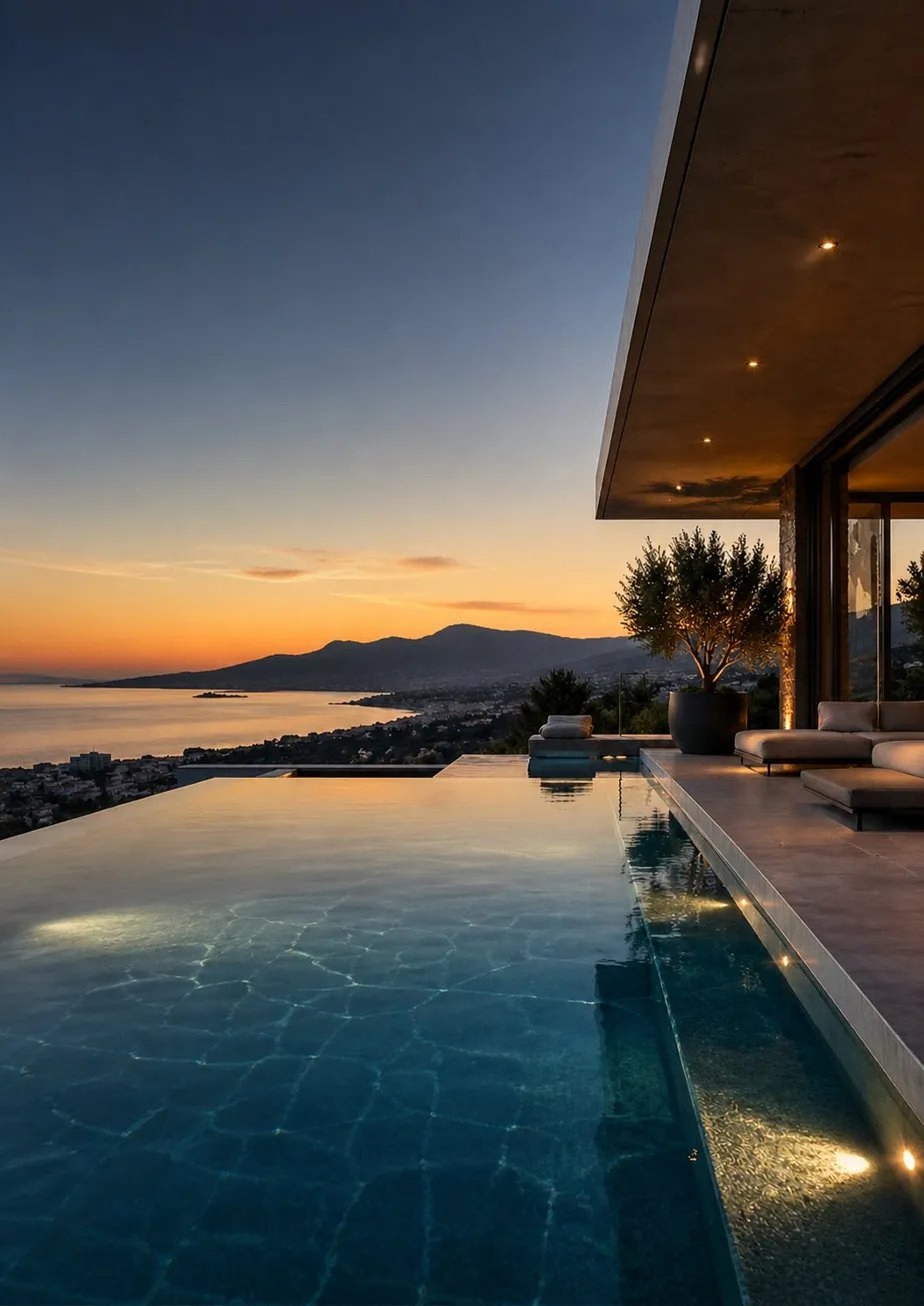 Piscine au coucher de soleil — La Réunion